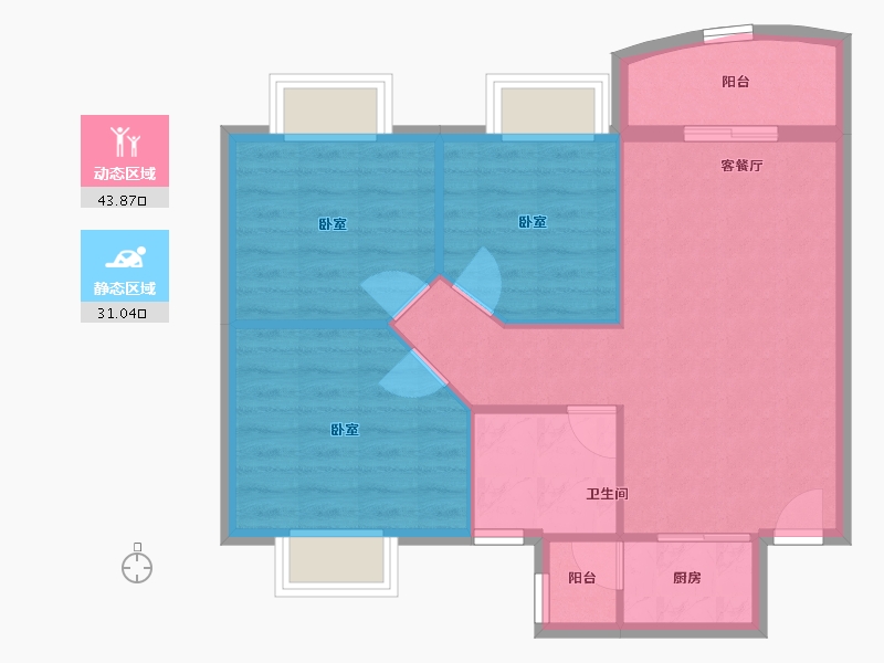 广东省-深圳市-馨园二期-67.96-户型库-动静分区