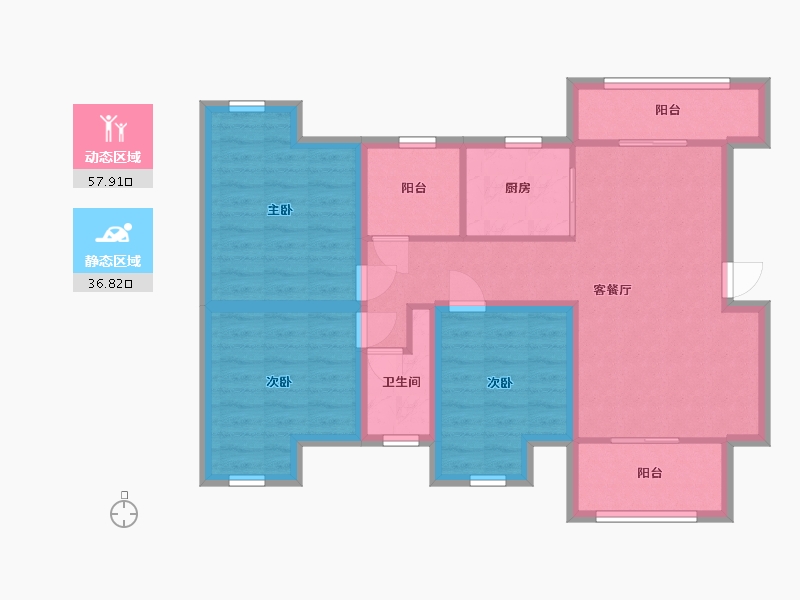 广东省-深圳市-金苹果-83.80-户型库-动静分区