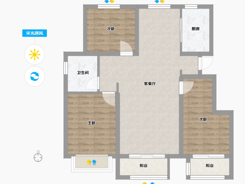 河北省-沧州市-新华悦府-83.02-户型库-采光通风