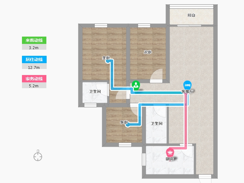 广东省-深圳市-万科翰邻城-63.87-户型库-动静线