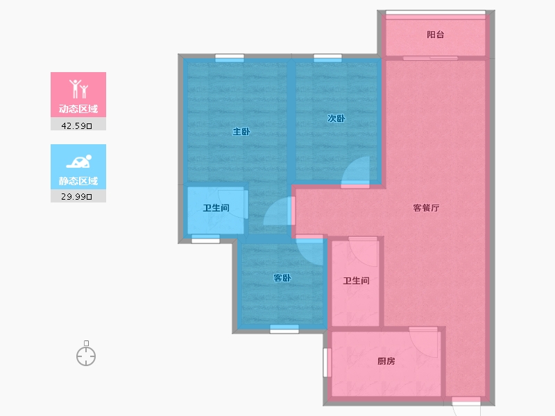 广东省-深圳市-万科翰邻城-63.87-户型库-动静分区