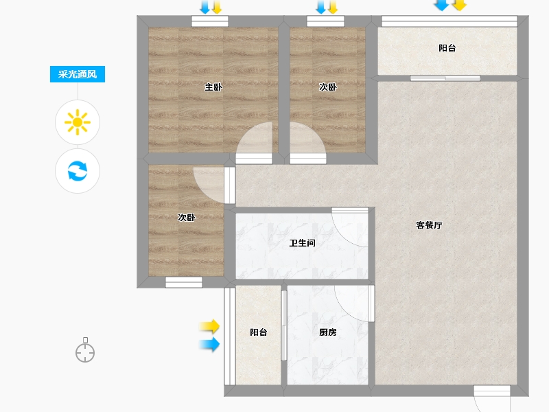 广东省-深圳市-振业天峦-53.61-户型库-采光通风