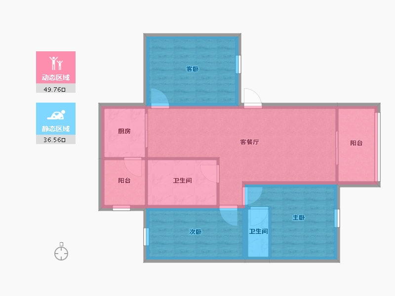 广东省-深圳市-桦润馨居-76.68-户型库-动静分区