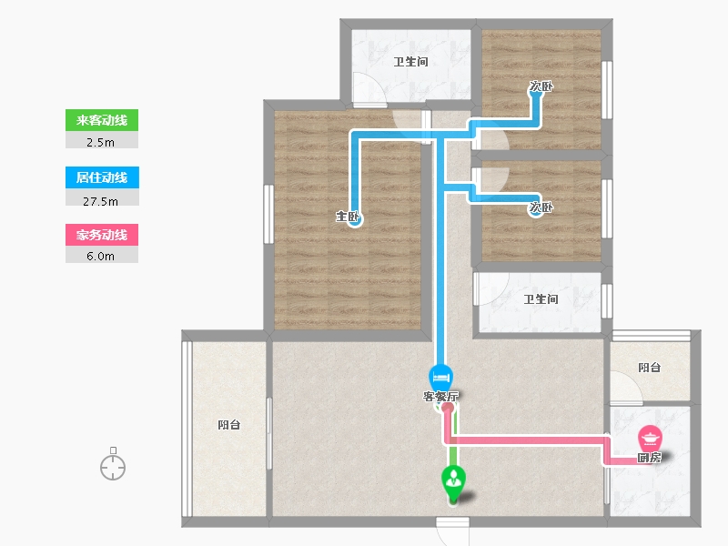 广东省-深圳市-和顺苑(和兴花园三期)-95.43-户型库-动静线