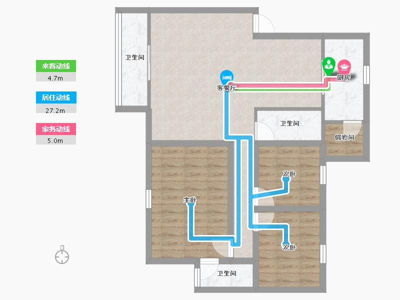 广东省-深圳市-中海怡美山庄-84.40-户型库-动静线