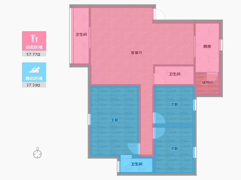 广东省-深圳市-中海怡美山庄-84.40-户型库-动静分区