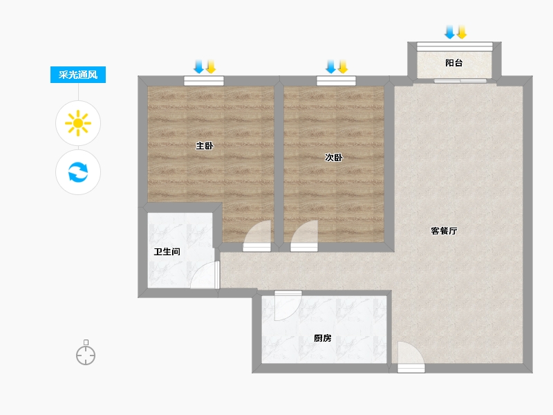 广东省-深圳市-柠檬时代-63.00-户型库-采光通风