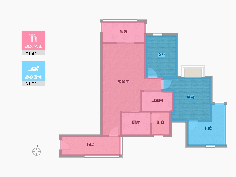 广东省-深圳市-佳兆业茗萃园(一期)-77.19-户型库-动静分区