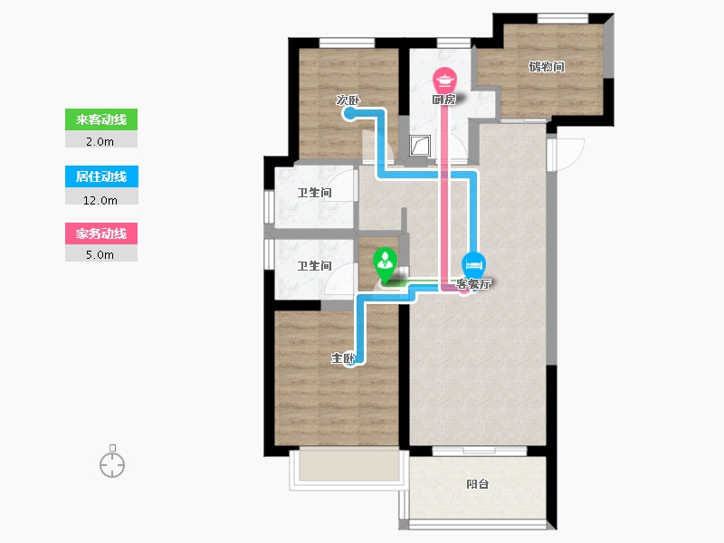 河南省-郑州市-电建泷悦华筑-74.90-户型库-动静线