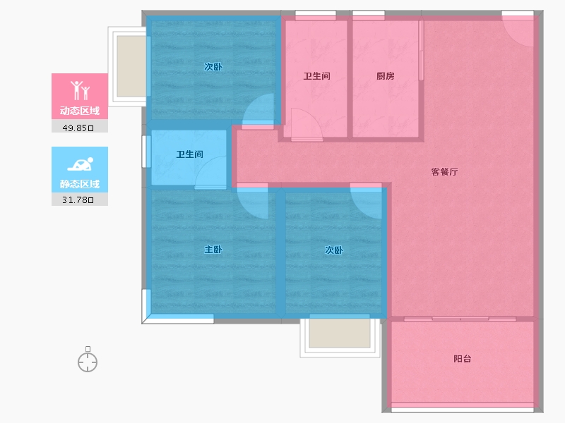 广东省-深圳市-富通天骏-72.57-户型库-动静分区