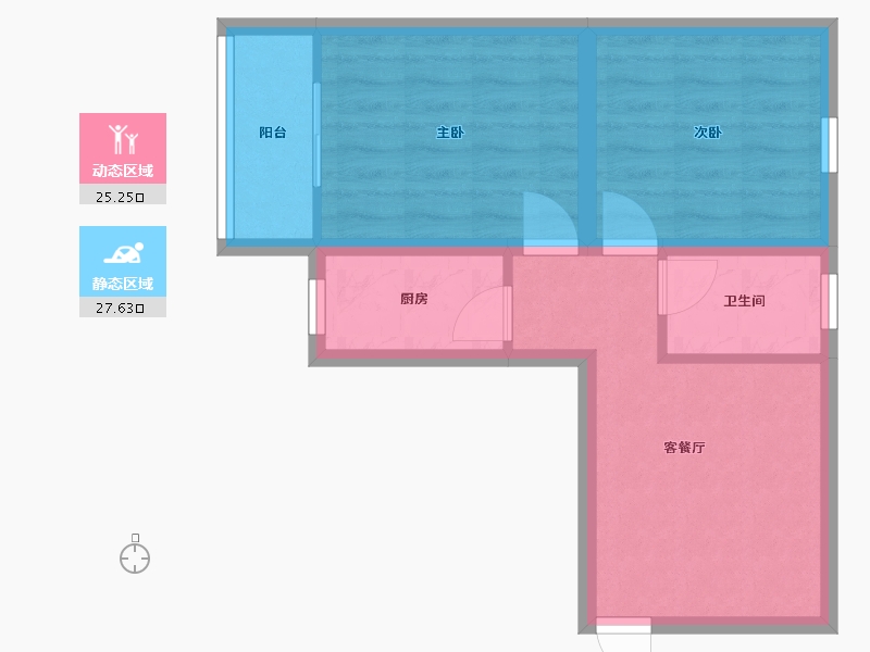 广东省-深圳市-宝龙花园-46.35-户型库-动静分区