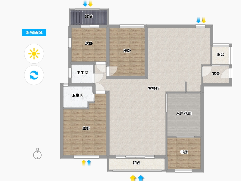 广东省-深圳市-锦绣御园-125.19-户型库-采光通风