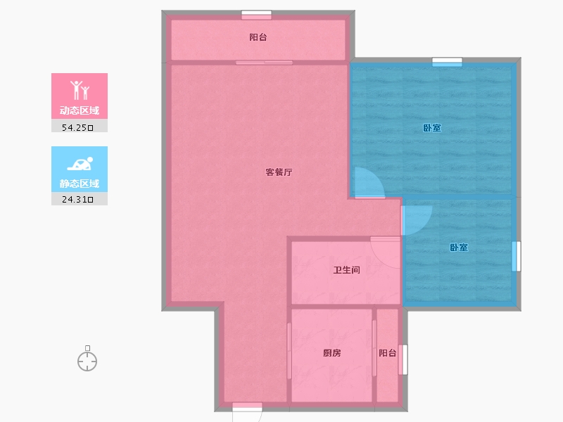 广东省-深圳市-世纪春城二期-71.65-户型库-动静分区