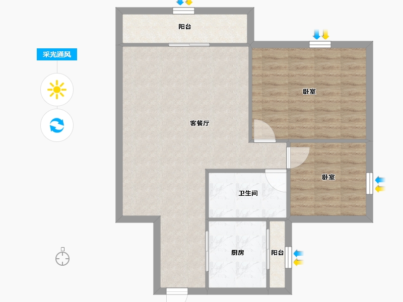 广东省-深圳市-世纪春城二期-71.65-户型库-采光通风