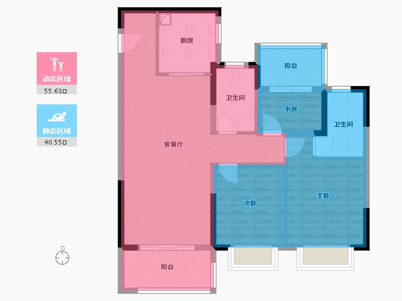 江苏省-南京市-五矿澜悦溪山-85.60-户型库-动静分区