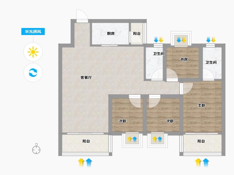 广东省-深圳市-昊龙华庭-73.22-户型库-采光通风