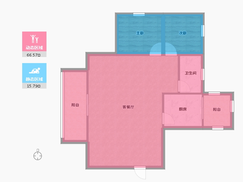 广东省-深圳市-绿茵华庭-74.67-户型库-动静分区