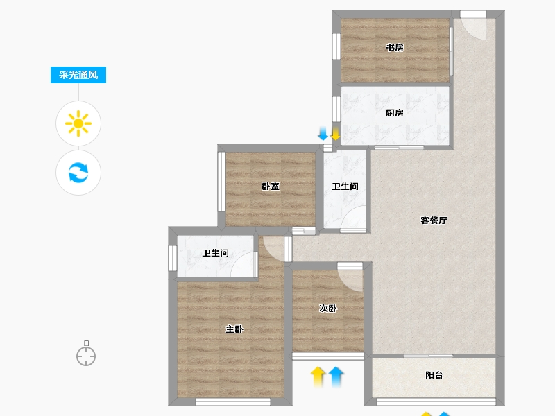 广东省-深圳市-万科翰邻城-81.69-户型库-采光通风