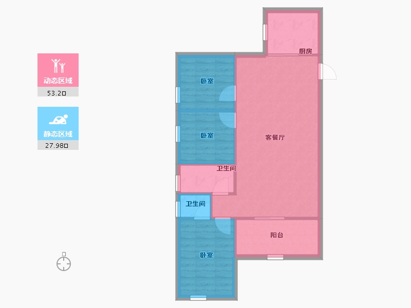 广东省-深圳市-万科红(四期)-74.02-户型库-动静分区