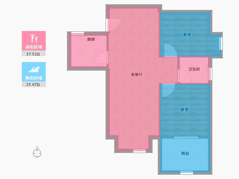 广东省-深圳市-世纪春城四期-57.05-户型库-动静分区