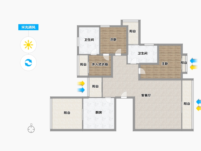 黑龙江省-鹤岗市-半山海景兰溪谷(二期)-169.84-户型库-采光通风