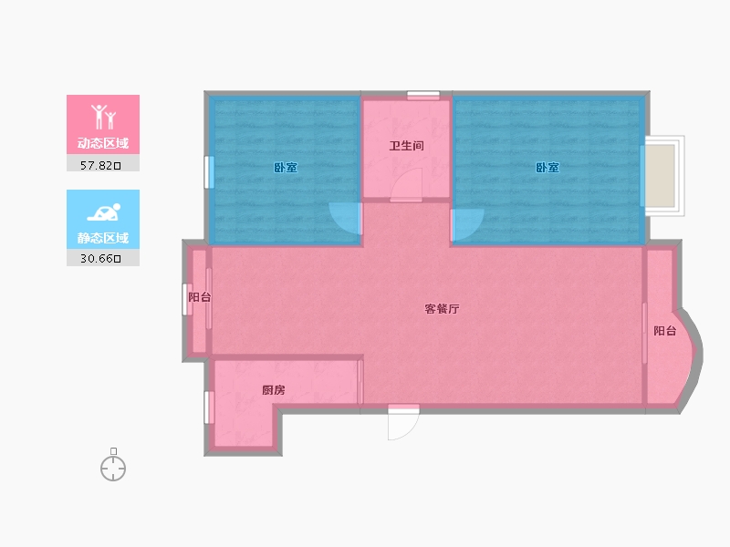 广东省-深圳市-丰泽湖山庄-81.34-户型库-动静分区