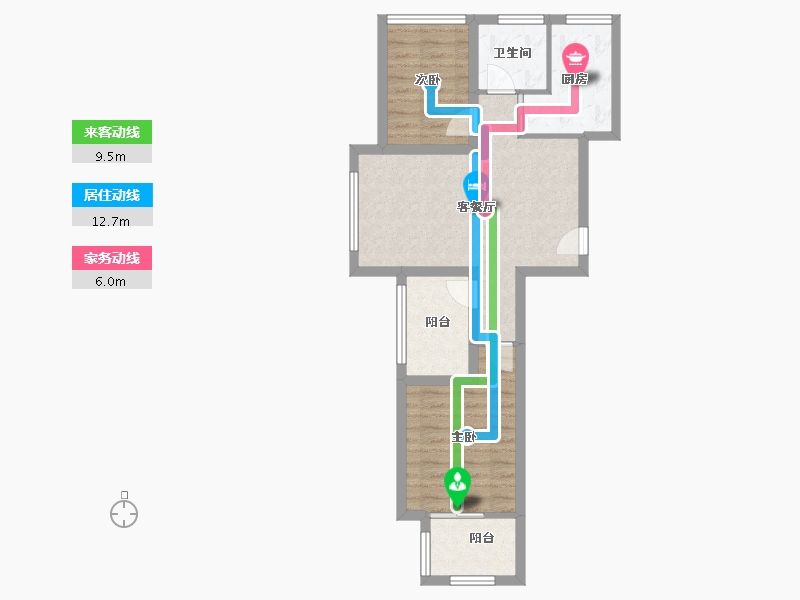 黑龙江省-鹤岗市-深物业前海港湾花园-63.09-户型库-动静线