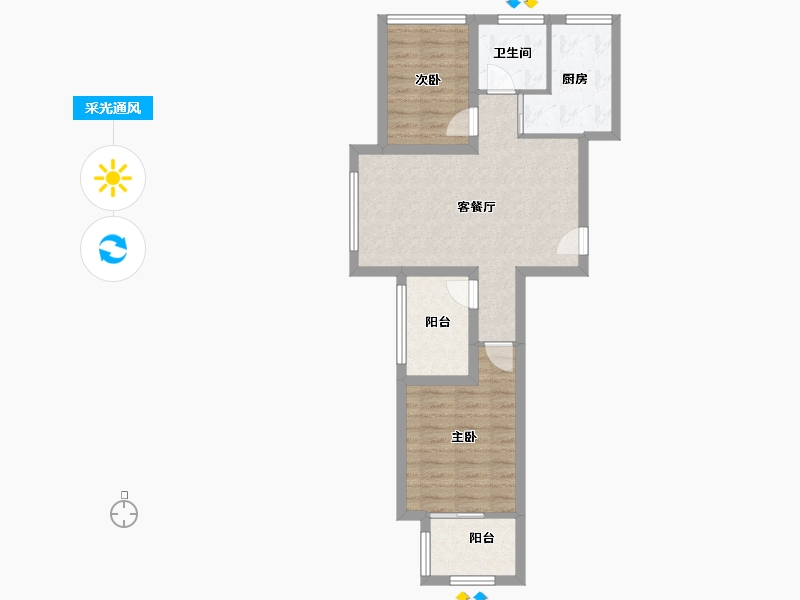 黑龙江省-鹤岗市-深物业前海港湾花园-63.09-户型库-采光通风