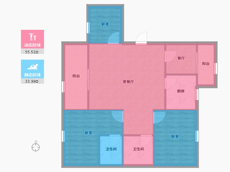 广东省-深圳市-汇龙苑-81.29-户型库-动静分区