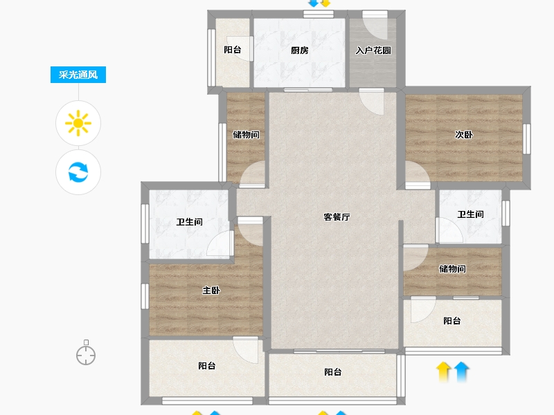 广东省-深圳市-星河盛世-100.88-户型库-采光通风