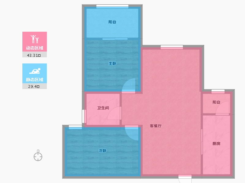 广东省-深圳市-中海怡瑞山居-65.00-户型库-动静分区