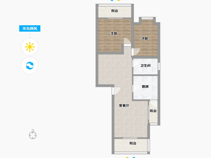 广东省-深圳市-世纪华庭-67.51-户型库-采光通风