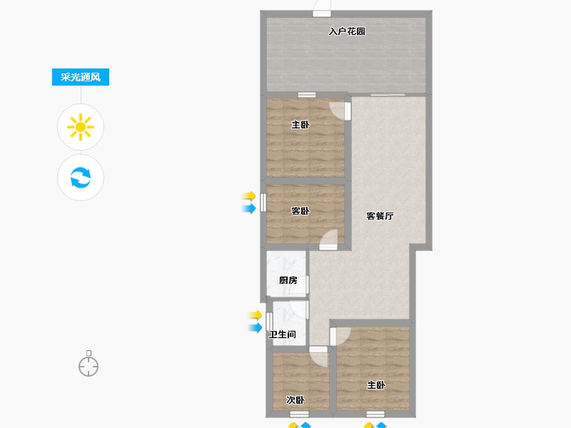 广东省-深圳市-绿茵华庭-79.20-户型库-采光通风