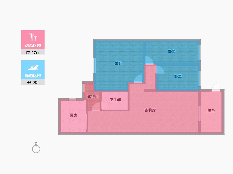 黑龙江省-鹤岗市-广物花园-99.30-户型库-动静分区