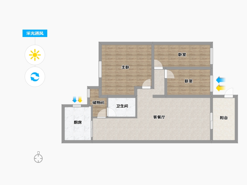 黑龙江省-鹤岗市-广物花园-99.30-户型库-采光通风