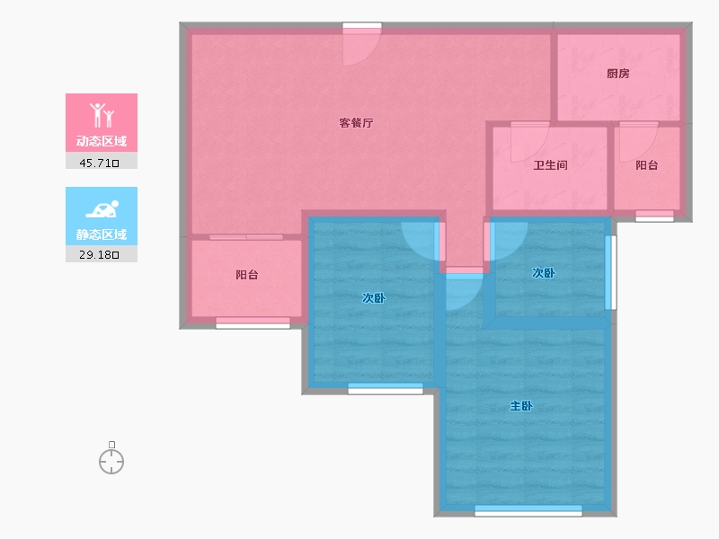 黑龙江省-鹤岗市-深物业前海港湾花园-66.14-户型库-动静分区