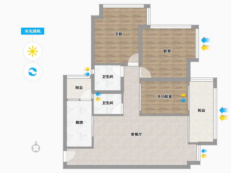 广东省-深圳市-汇龙湾花园-89.36-户型库-采光通风