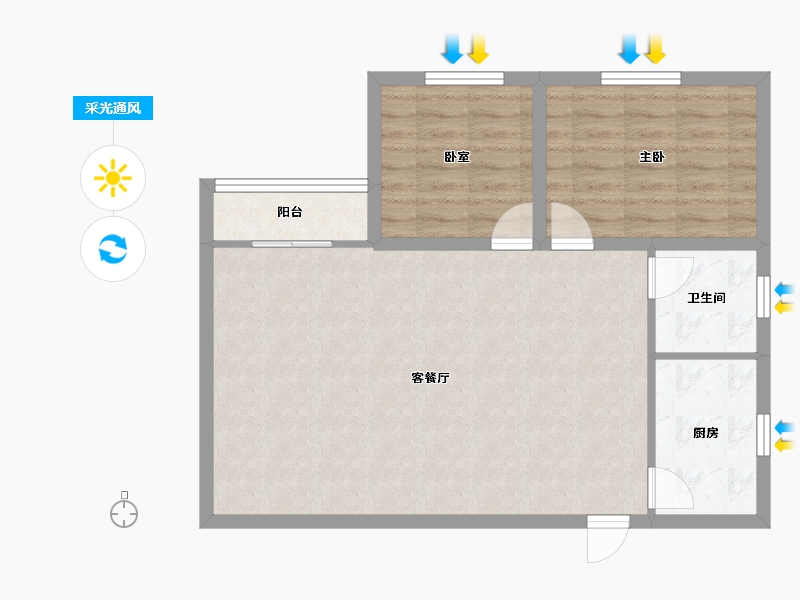 黑龙江省-鹤岗市-振兴小区-73.13-户型库-采光通风