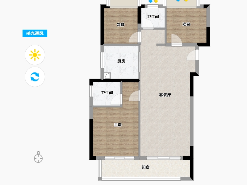 湖北省-武汉市-澄园-91.18-户型库-采光通风