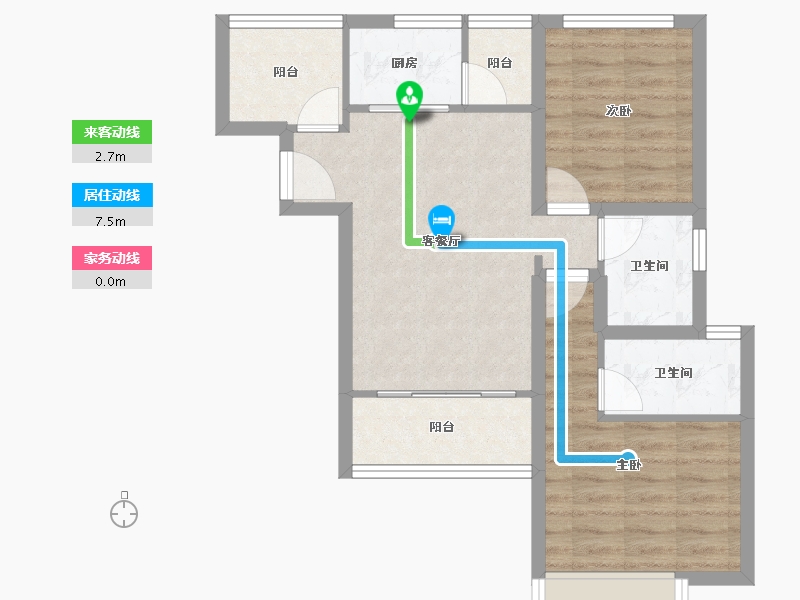 黑龙江省-鹤岗市-深物业前海港湾花园-63.28-户型库-动静线