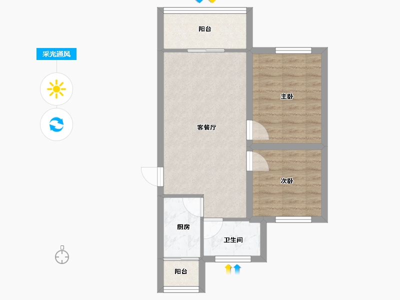 广东省-深圳市-世纪春城二期-53.94-户型库-采光通风