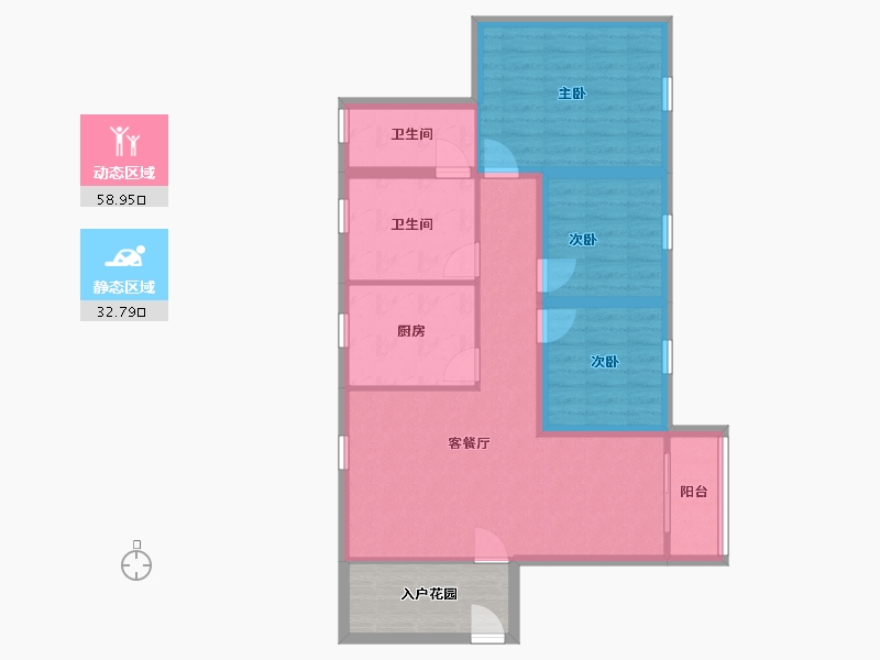 广东省-深圳市-翠枫豪园-88.17-户型库-动静分区