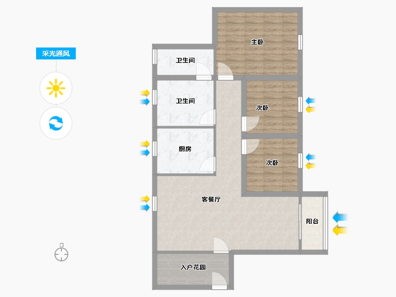 广东省-深圳市-翠枫豪园-88.17-户型库-采光通风