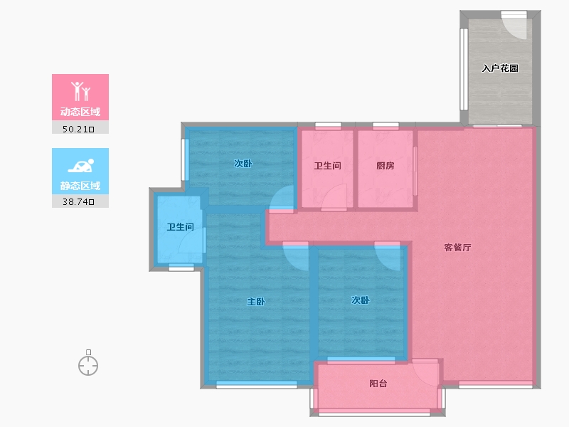 黑龙江省-鹤岗市-宝能太古城北区-85.48-户型库-动静分区