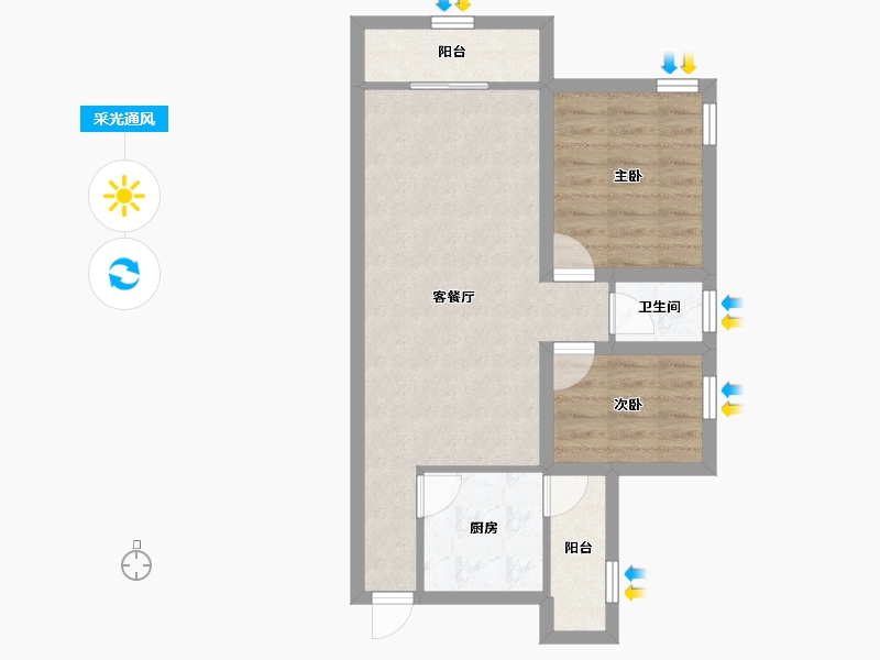 广东省-深圳市-梅花新园-58.30-户型库-采光通风