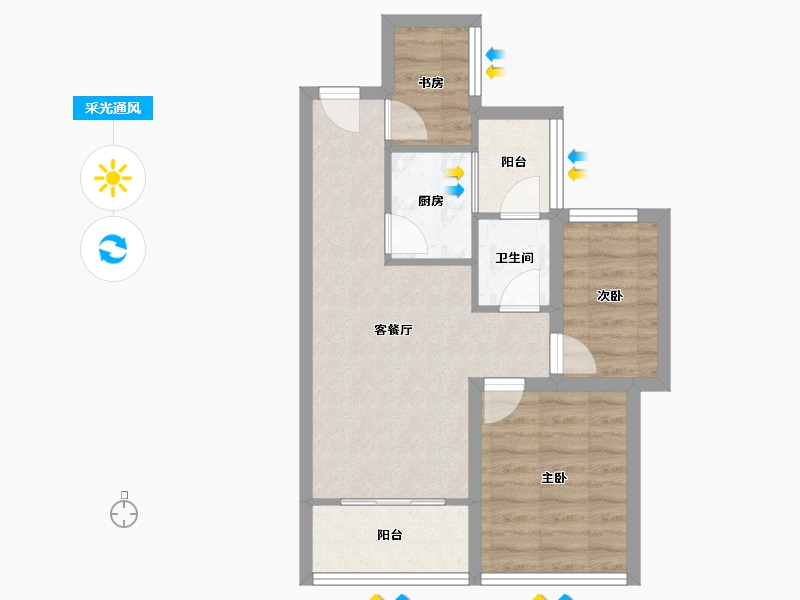 广东省-深圳市-金汐府小区-53.64-户型库-采光通风