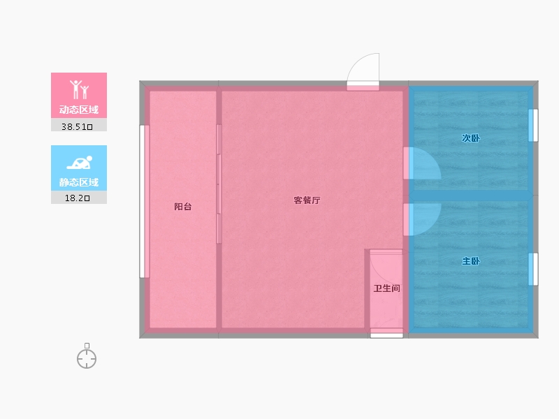 黑龙江省-鹤岗市-龙电花园(A区)-51.02-户型库-动静分区