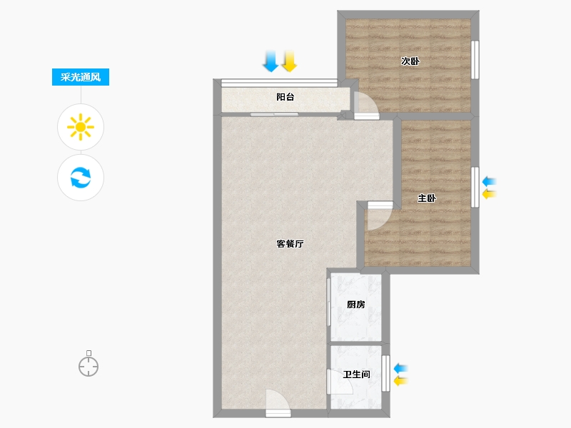 黑龙江省-鹤岗市-海尚国际-72.58-户型库-采光通风