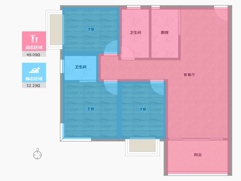 广东省-深圳市-锦绣东方（A区）-72.42-户型库-动静分区