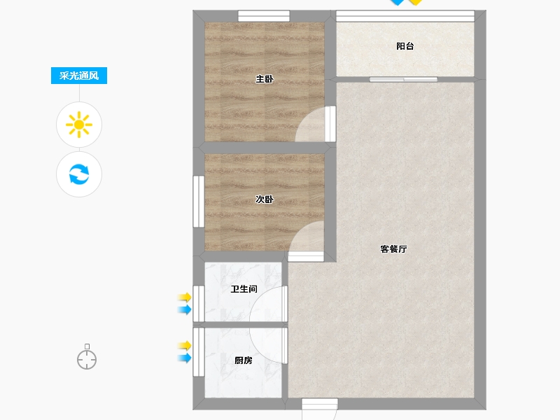 广东省-深圳市-龙岗中心广场-46.99-户型库-采光通风